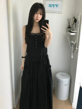 Pintuck Long Dress (2 colors)