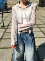 Sunny See-through Summer Hooded Cardigan (3c)