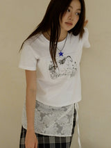フラワーホースグラフィックTシャツ_White