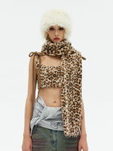 Emoha Y2k The must-have leopard print fur scarf for the popular hot girls in Shibuya