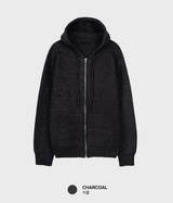 [Set-up]Risquare Two-Way Oversized Fit Hooded Zip-Up Knitwear 
