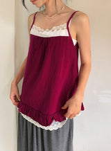 Severine Lace Color Layered Strap Sleeveless