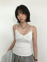 V-cut lace sleeveless (4color)