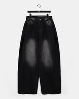 Minta Washing Side Pintuck Wide Denim Pants