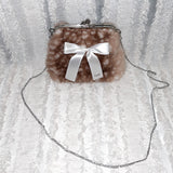 Medium fawn ribbon frame bag (handmade bag)