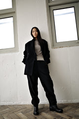 Fuzzy heavy wool coat, Black