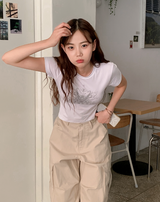 CT Modal Print Short Sleeve Crop T-Shirt (4color)