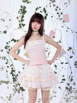 ROSE ISLAND スプリングレースフローラルプリントコットンスカート