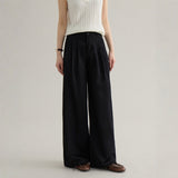 loose-fit high-waisted straight denim pants