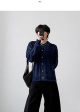Rose Angora Collar Cardigan