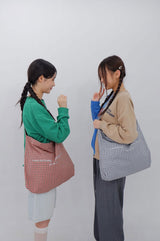 Reverse Logo Check Bag / Green
