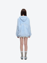 13DE MARZO Faux Mink Fur Zip Jacket