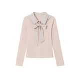 Lydia Check Ribbon Collar Tee