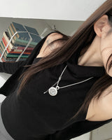 Muted White Time Necklace
