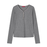 Ribbed Henley Neck Long Sleeve (26FTP-LSTS03)