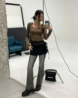 Pale brush bootcut denim pants
