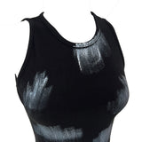 ブラッシュペインティングカラースキームセルフィーノースリーブタンクトップ (3 colors)