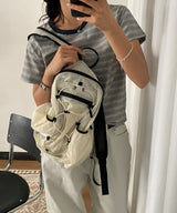 モジュラ ナイロン ドローストリング バックパック ラージハイキングバッグ 6カラー