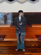 [ASCLO MADE] Tencel Indigo Washed Check Shirt