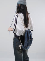 (UNISEX) Denim Rope String Gymsack