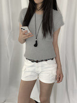 Juki Angora Short-Sleeve Knit Top