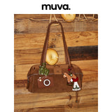 muva. Heart‑Sandwich Underarm Bag, Color‑Block Cowhide‑Velvet Large‑Capacity Elegant Shoulder Purse for Women’s Commute, New Arrival Jun 22