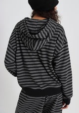 [B-BASIC] Striped Hooded Zip-up