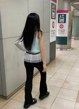 ローライズブーツカットパンツ 2タイプ(ブラック、フラワー)