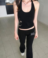 keep silver stud halter top