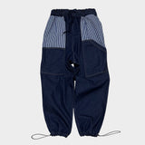 stripe patch denim pants_blue
