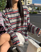 [ORIGINAL]ユニット サマー ストライプド ロングスリーブ Tシャツ