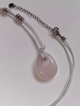 rose quarts vintage leather necklace