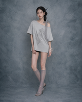 アイリスレースリボンTシャツ #Gray(灰)