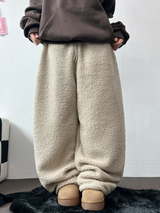 クリームテディシープファーロングパンツ🧸🤎🐑🖤3COLOR