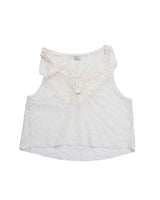 ethnic lace hoodie sleeveless / white