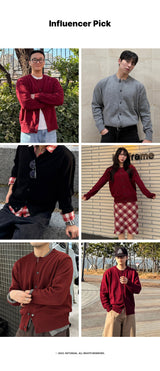 Usual Button Knit Cardigan - 4COLOR