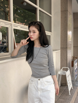 ベーシック コットン 七分袖Tシャツ (5color)