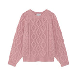 ベーシックケーブルニット (Pink)
