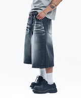 Cross Stud Denim Pants - Black