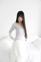 v-neck melange light top(2colors)