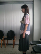 RUFFLE VEST (BEIGE/BLUE)