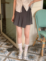 Summer Linen Pleated Ribbon Skirt Pants (3color)