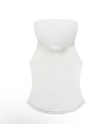 ASEN LACE SLIM HOOD SLEEVELESS (4COLOR)
