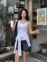 Tian snap layered wrap sleeveless