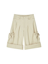 COTTON CAPRI PANTS BEIGE