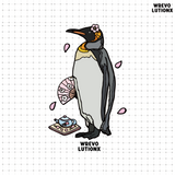 Glacier Animals Mineral Purple Denim-Washed Heavy‑Weight T-Shirt（King Penguin）