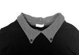 ロジンカラーマッチングカラーボタンスリムロングスリーブTシャツ
