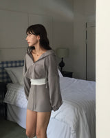 elder crop hood zip-up top