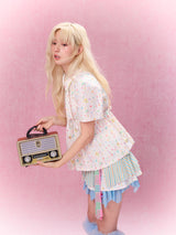 Best Day Ever Pleated Shirt (White)
