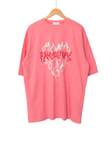 ハートレタリングオーバーサイズ半袖Tシャツ